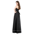 Grace Karin mujeres correas espaguetis Satén vestido de noche negro largo CL4974-1 #